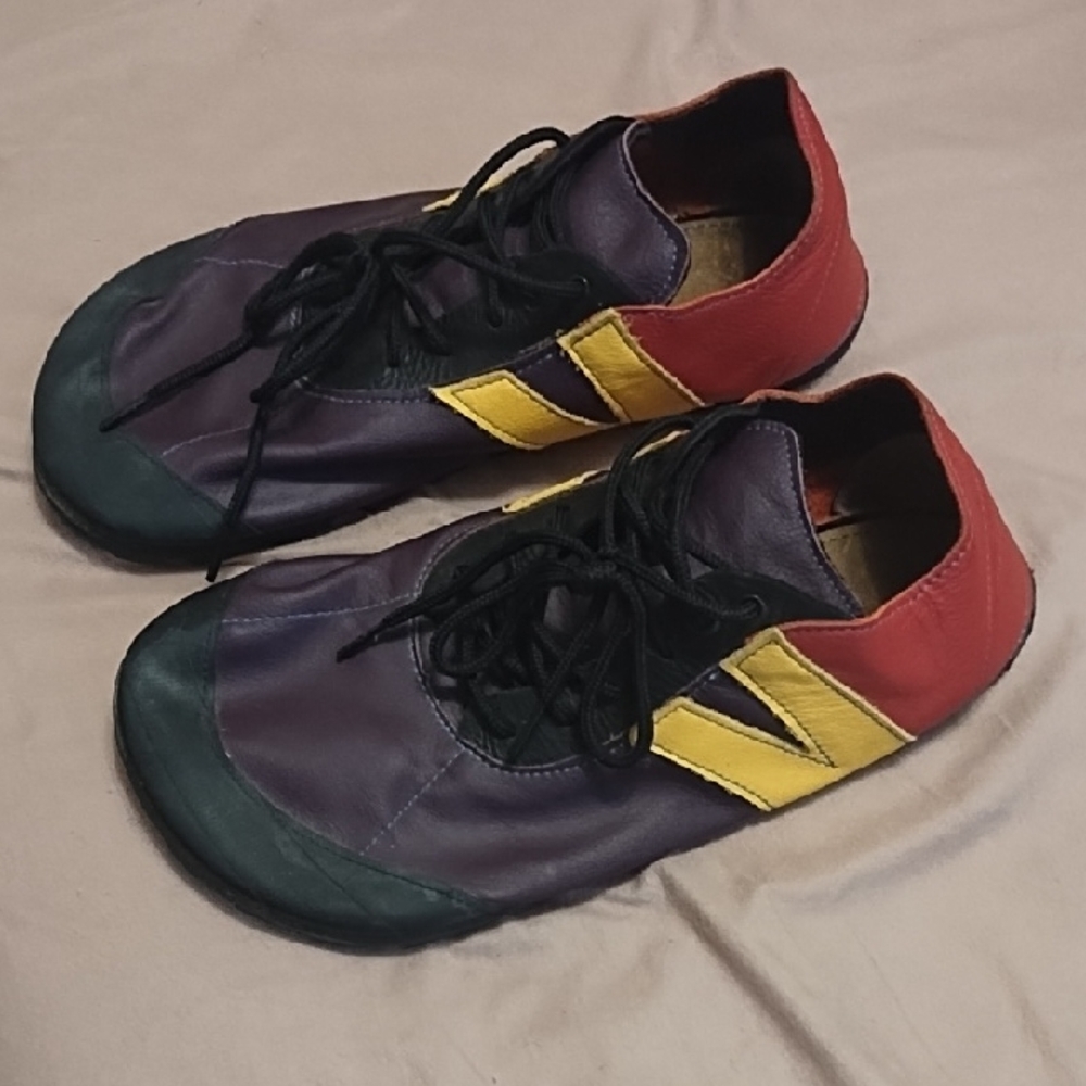 Softstar Primal RunAmoc Custom Leather Barefoot Shoes - Purple, Red & Yellow